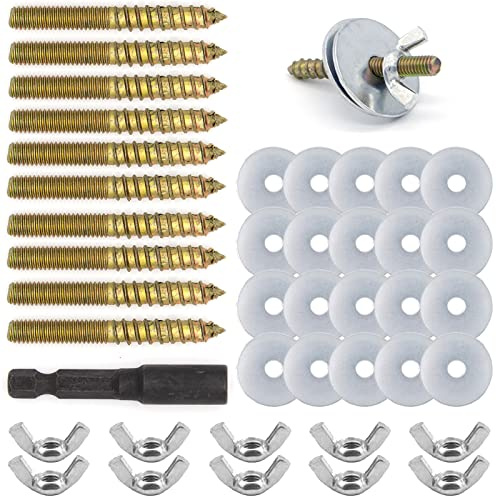 Lot de 10 vis de Branches, Kit de Montage pour perchoir, Perchoir Perroquet Cages et Accessoires pour Oiseaux pour Fixation perchoirs, Planches de siège sur Cage à Oiseaux