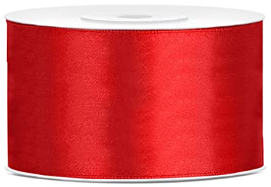 Satinband Rot 50mm x 25m – extra breites Schleifenband | Rotes Geschenkband & Dekoband, reißfest, für XXL Schleifen, Eröffnungsband, Zeremonie, Hochzeit, Events & Deko