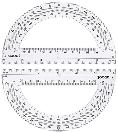 BOBOZHONG 180 Grad Winkelmesser, 10PCS Winkelmesser aus Kunststoff Kunststoff Geometrie Goniometer, Durchsichtig Winkelmessung Messwerkzeug für Schule und Büro(6 Zoll)