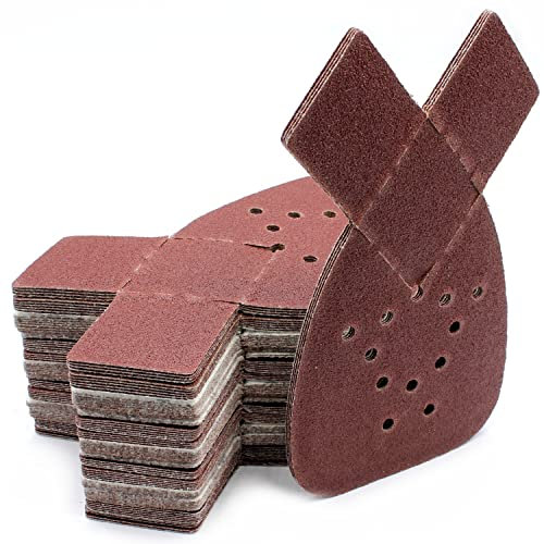 50 Stück Korn 240 Klett Schleifpapier Dreieckschleifer Deltaschleifer Schleifmaus Schleifer Mouse 95 x 135 mm Schleifdreiecke Dreieck Schleifer