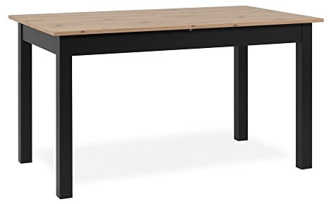 DEINE TANTE EMMA 003410 Esszimmertisch Coburg 120 Küchentisch in Artisan Eiche Nb. / Schwarz ca. 120 x 76 x 70 cm ausziehbar 160 cm