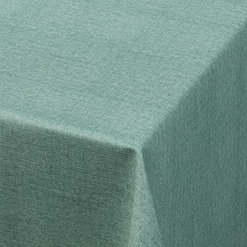 Home Expressions Plain Textured Linen Look Duck Egg Aqua Clean Vinyl Table Cloth/Protector Textile Backing full roll of 20 metres