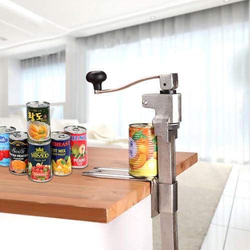 EFLALYHG Apriscatole Manuale, Apriscatole Industriale Resistente con Base in Metallo, Apriscatole Commerciale a Manovella per Lattine di Grandi Dimensioni Resistente, Adatto,Small