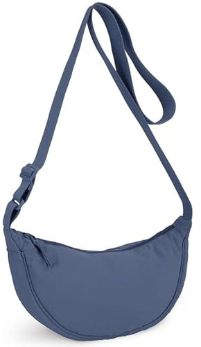 YingStar Crescent Cross Body Bags for Women Men, Half Moon Dumpling Bag Small Waterproof Nylon Crossbody Over Shoulder Bags, Chest Bumbags Across Body Slouch Sling Side Bag for Travel Festival