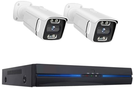 Sistema di telecamere di Sicurezza per Esterni, Telecamera di videosorveglianza Poe 4K 8MP 5MP Visione Notturna a Colori Sicurezza CCTV Esterna IP NVR H.265 P2P Set Kit di Altoparlanti Risoluzione HD