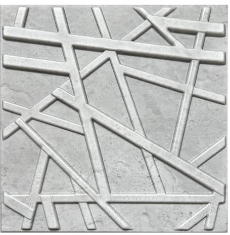 Deccart - Panneaux Muraux 50x50 cm - Panneau mural 3D Décoratif en EPS-Polystyrène - Plaque murale decorative - Décoration murale - Relief texturé - Wall Panel - Deco Mur - Béton, 48 pièces, 12 m²