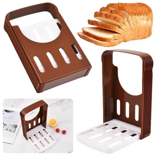 Fiorky Brotschneider, verstellbarer Toastschneider/Schneideführung for selbstgemachtes Brot, manuelle Laibschneidemaschine, Sandwichmaker, faltbarer Toastschneider zum Schneiden von Brot