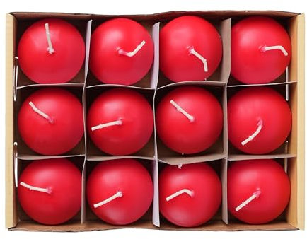 12 Candele galleggianti Rosso 4.6x3cm, Candele Decorative Candele SPA Non Profumate 4 Ore di Combustione