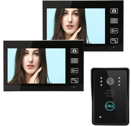 Visuell dörrklocka 7 Video Dörrtelefon Intercom System Trådlös Videodörrklocka 2 Monitor Dörrkamera Infared Hem Lägenhet Video Dörrtelefon För hemsäkerhet(Color:A KIT)