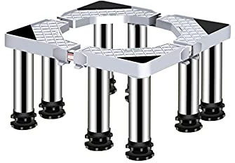 FFFDC Washing Machine Stand Base Heavy Duty 4/8/12 Legs Adjustable Dryer Refrigerator Holder Bracket length/width 40-65cm Universal High Rack Wine Cooler Base Moisture Proof - 400kg (8Legs,29-32cm)
