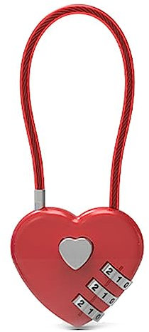 Cadenas solide en forme de cœur pour les amoureux - Cadenas de mariage - Long fil métallique - Cadenas pour anniversaire de mariage ou Saint-Valentin