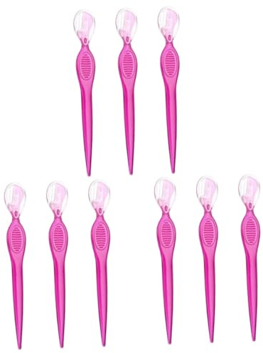 OSOLADY 9stücke Edelstahl Augenbrauenrasierer Tragbare Augenbrauen-trimmer Für Präzise Augenbrauenpflege Für Damen Für Reise Transparent Rot