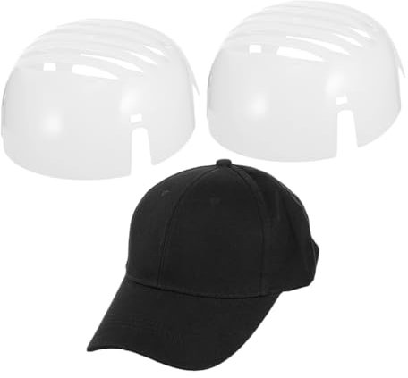 COSMEVIVI Universal Black Baseball Cap with 3pcs Safety Bump Cap Inserts Industrial Protective Work Helmet Liner for Head Impact Protection