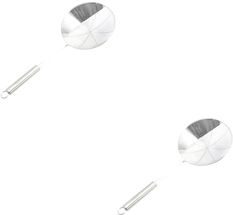 Cabilock 2 Piezas cucharada de olla caliente cuchara colador skimmer espumadera de malla s soperas coladores rejas utensilio de cocina araña de malla Acero inoxidable
