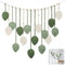 Decoration Murale Boheme, 120 * 75 cm Tapisserie Murale, Macrame Mural Fait Main Feuille, Grande Tapisserie Tissée avec Perles en Bois et Feuilles, pour Salon, Chambre, Chambre D'enfant (Vert)