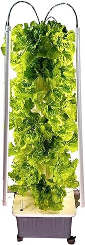 CCKUHN Sistema di Coltivazione idroponica, Sistema idroponico Verticale di Serra Antipioggia, Giardino, Torre idroponica Interna con Luce LED, Kit idroponico per fioriere da Giardinaggio