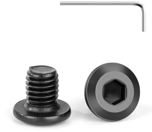 Tunejoy 20 Piezas Tornillos de Cabeza Plana M8 x 10 mm Negro Tornillo de Cabeza Hexagonal de Acero Inoxidable A2 V2A Perno de Muebles con llave Allen Rosca Completa