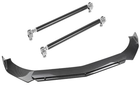 Frontstoßstange Spoiler Für Schrägheck-Limousine Universeller Frontstoßstangen-Lippenspoiler Karosserieschutz Verlängerung Dekoration Stützstangen Hält Bupmer Stabil(Carbon Black Set)