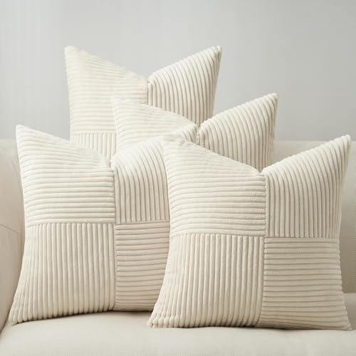 Topfinel Boho kuddar beige 50 x 50 örngott grädde set om 4 soffkuddar väderkvarn form manchesterörngott prydnadskudde örngott för säng vardagsrum dekorativa örngott barnrum trädgård