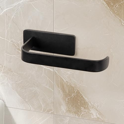 Klopapierhalter Schwarz Matt ohne Bohren - Toilettenpapierhalter WC | Handgefertigt in der EU solide Verarbeitung, kompakte Form und minimalistischer Stil für Bad und Gäste-WC