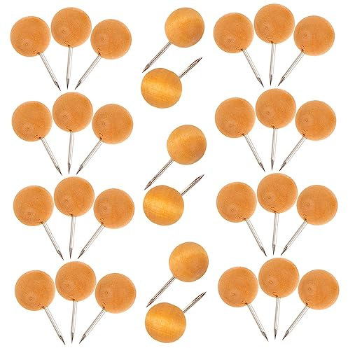 Angoily 100stücke Holz Pinnnadeln Quadratisch Dekorativ Pushpins Für Korktafel Fotos Pinnwand Basteln Leicht Und Robust Für Büro Und Kindergarten