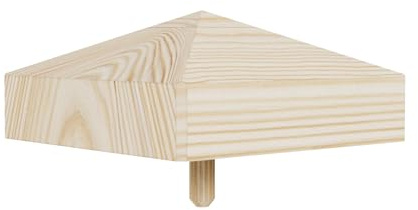 QLS Zaunpfosten Kappe 9x9 cm aus Holz Pyramiden Form für Holz-Balken Pfosten Naturbelassen (1)