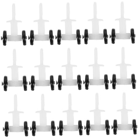 Didiseaon Rodillos Mini De Plástico para Riel De Cortina Doble Curva, Deslizadores Silenciosos Tecnología De Nanoperlas, 50 Unidades para Cortinas, Separadores Ambientes y Puertas Corredizas