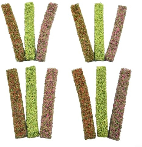 Bebykilemi Tiras de arbustos en miniatura para paisajismo modelo y paisajismo de diorama, césped estático para mechones para modelos de tren, casas de muñecas y mesas de arena arquitectónicas