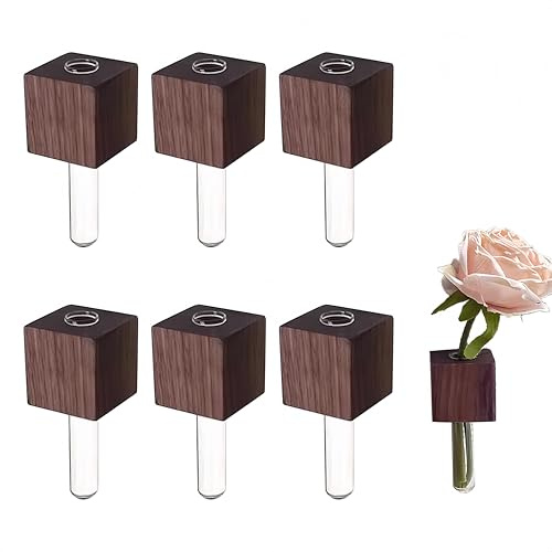 ARYIMYDP 6 Pièces Vase Magnétique, Mini Vases en Céramique pour Réfrigérateur, Aimant Mignon pour Casiers de Cuisine, Décoration et Accessoire Amusant, Aimant Puissant, Petit Aimant Rond, Mini Aimant