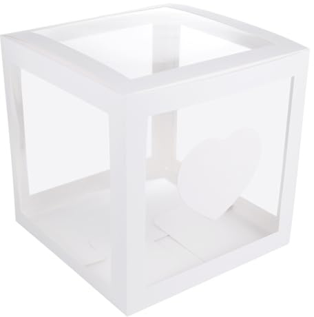 LOORGVEL Dekorative Ballonbox aus Bruchfestem Hartfaser und PVC Material Transparent Leicht Tragbar Partydeko für Geburtstag Hochzeit und Babyparty