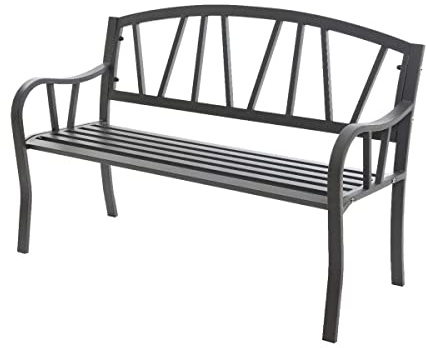 Kaemingk Gartenbank, 2-Sitzer, Stahl, Grau/Anthrazit