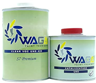 Carrocería extra brillante 1 L UHS S7 Premium con catalizador 500 ml Plus - Waga Paint Tecniques