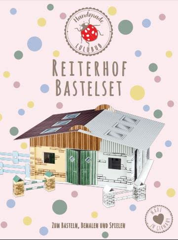 Lulubug Reiterhof Bastelset 3D | 41 Teile | Stecksystem Kinder Spielzeug, ohne Kleben und Schneiden, Aufklappbar | Ponyhof DIY Kit zum Selber Basteln