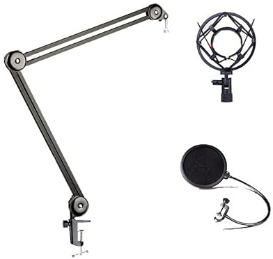 Microphone Stand 50X50CM, Adjustable Desktop Suspension Boom Scissor Mic Stand,Table Mounting Clamp, for Live Broadcasting,Professional Streaming,Voice-Over Sound Studio,Recording ( Color : Style4 )