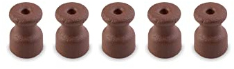 Amarcords - Fermacavo con viti e tasselli. 5 isolatori vintage in porcellana colorati per installazioni di cavi treccia a parete colore CORTEN