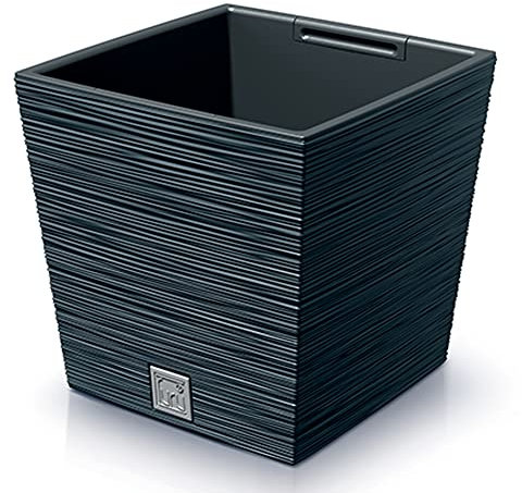 Prosperplast Furu Square DFS300-S433 Low Pot de Fleurs avec Insert - Couleur Anthracite