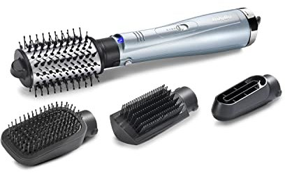 BaByliss Hydro-Fusion 4-in-1 Hair Dryer Brush - 1000W Anti-Frizz Air Styler, Dry, Smooth, Volume, Straighten in One Step, Blue, 2774U