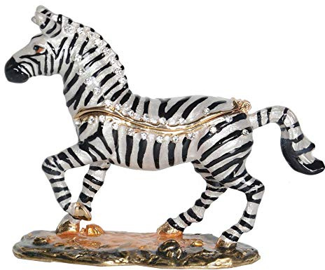 HXSCOO Zebra Trinket Box handbemalt emaillierte Schmuckschatulle Ringhalter Home Decor