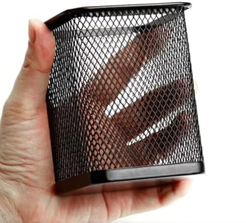 Stifthalter Würfel aus DrahtmetallSchreibtisch, Stifthalter, quadratisches Stiftetui aus Metall und Stifthalter für Büro, Schule und Zuhause, schwarz