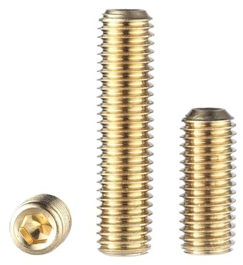 SEIDER 10 pièces M3 M4 M5 M6 M8 M10 Laiton Hexagonal Socket Set Vis Cuivre Tasse Point Vis Set Boulon Vis Fixation(M5x10mm)