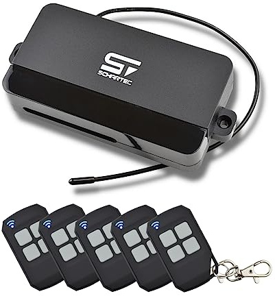 SCHARTEC® Universal Receptor de Radio para Motor de Garaje, Set de 5 Receptores de Radio 433 MHz con 5 Mandos Manuales para Puerta de Garaje