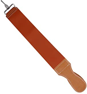 Beavorty Leather and Canvas Razor Strop Double-layer Sharpening Strap Hangable Buckle for Straight Razors Knives and Chisels Cowhide Leather for Smooth Sharpening