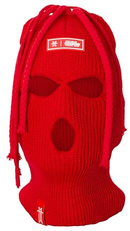 Manufaktur13 Dread Balaclava - 3-Loch Sturmmaske mit Dreadlocks, Sturmhaube mit Haare, Skimaske in versch. Farben, Multifunktionsmaske, elastisch/dehnbar, gestrickt