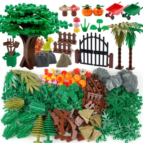Ensemble de pièces et pièces botaniques pour plantes et arbres, jardin, forêt, jungle, ferme, parc, briques florales