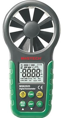 MASTECH MS6252A MS6252B MS6252D Anemometro Digitale Misuratore Velocità del Vento Volume d'Aria Temperatura Ambiente Tester Umidità con Interfaccia USB Interfaccia Wireless(MS6252D)