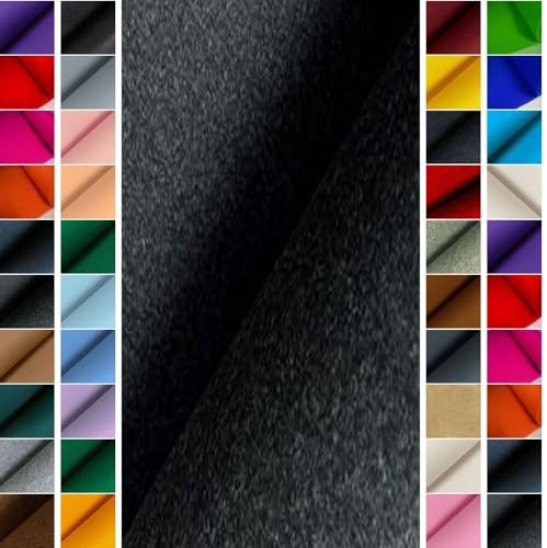 StoffBook 4mm Polyester Bastelfilz Stoff Meterware Anthrazit – Stabiler Filzplatten Zum Nähen, Kleben, Basteln, DIY Taschen, Dekoration und Kinderprojekte - 100cm Breite - e044