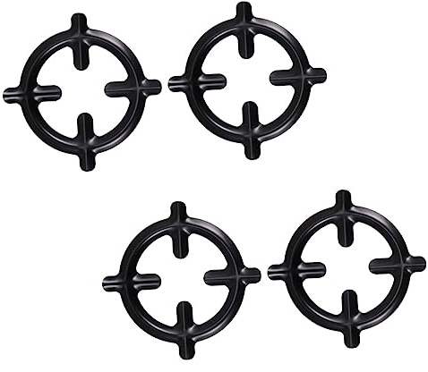 Hohopeti Support de Casseroles en Fer Noir pour Cuisinière à Gaz, Lot de 4 Pièces, Design Spécial et Fabrication Soignée, pour Plaques de Cuisson Solide