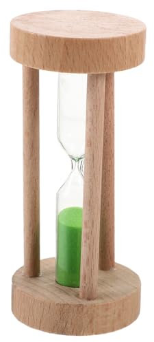 Amosfun 2 Pezzi 3 clessidra in legno timer digitali Clessidra da 3 minuti clessidra timer per le uova per bambini 2 minuti temporizzatore le ore tiempo bicchiere game orologi Green