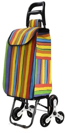 Einkaufswagen Treppensteiger Trolley Faltbarer Einkaufstrolley Mit 6 Rädern, Treppensteig-Trolley-Tasche, Abnehmbar, 35 L, Großer Einkaufswagen, Für Reisen, Picknick, Camping Einkaufstrolley Klappbar(