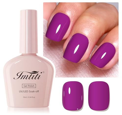 Imtiti Smalto Gel Viola Neon e Notte UV LED per Lunga Durata - Nail Art Manicure Fai da Te a Casa per l'Autunno e l'Inverno (10 ML)